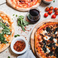 pizza and wine